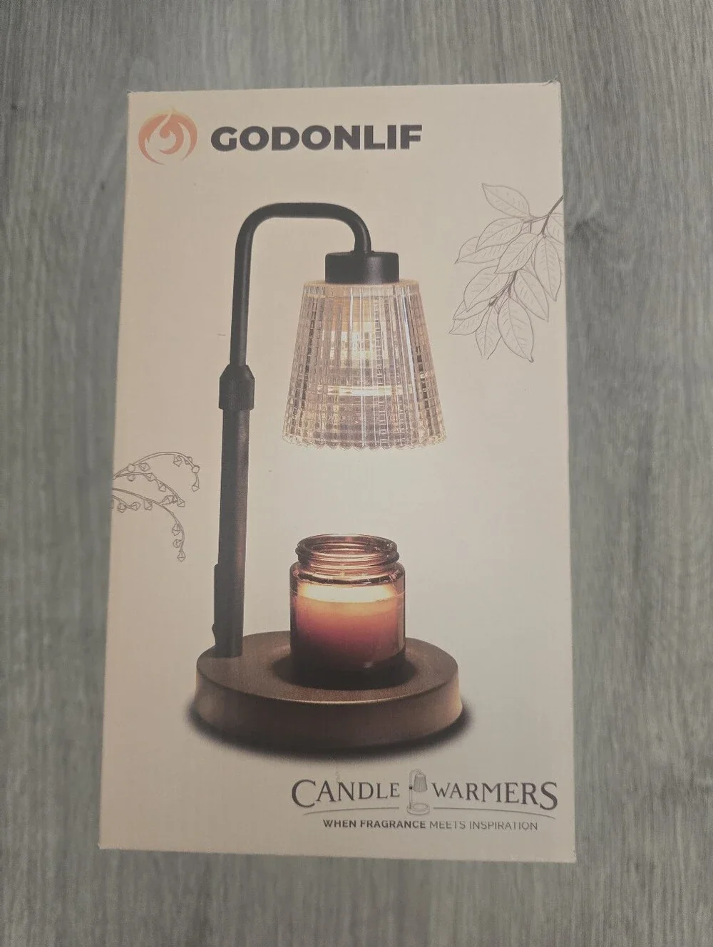 Black Candle Warmer Lamp with Clear Glass Shade With Timer